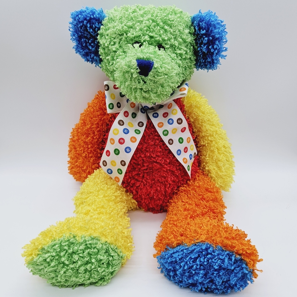MARS | 2006 M&M'S world curly hair color block plush stuffed bear toy
